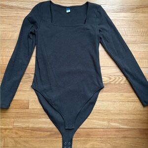Dark gray ribbed body suit